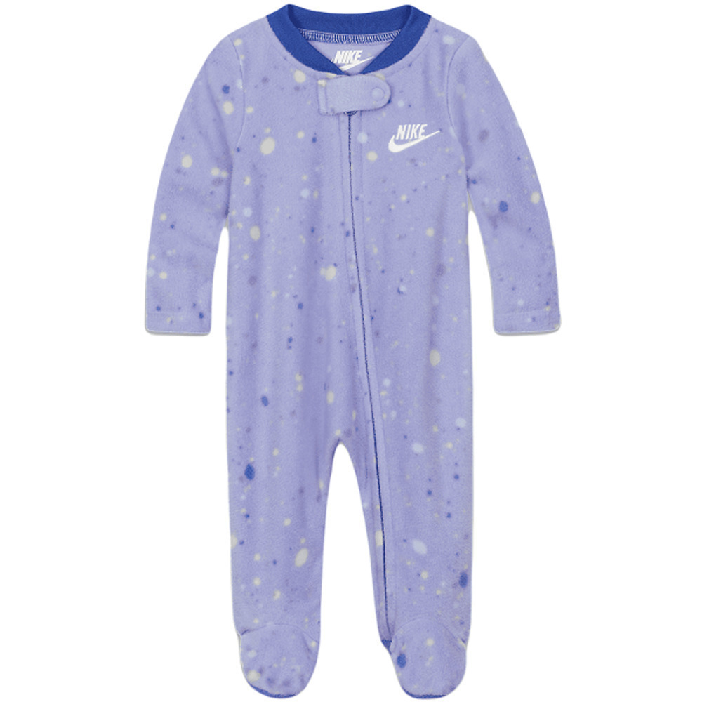Nike Baby Girls Dot-Print Fleece Footie Coverall Purple Pulse Sleepwear 6 Months